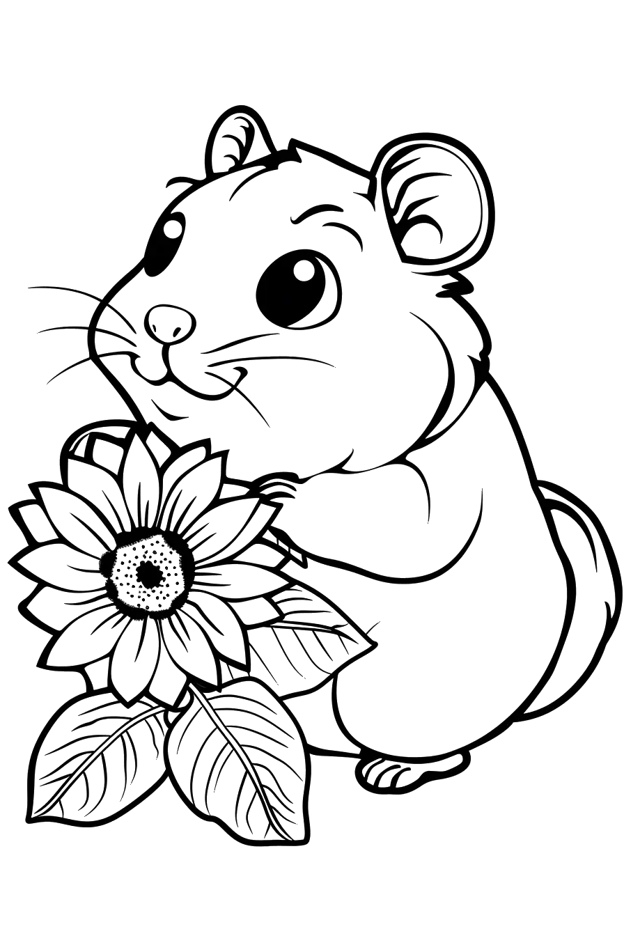 Dibujo de hámster para colorear 5 listo para imprimir gratis