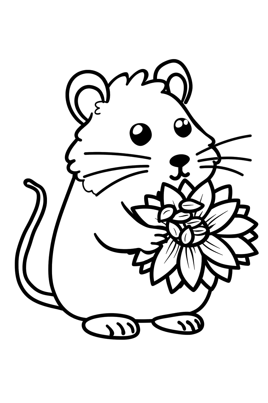 Dibujo de hámster para colorear 6 listo para imprimir gratis
