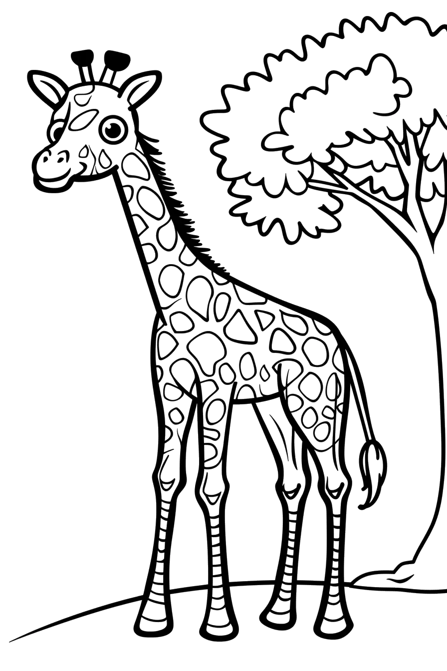 Dibujo de jirafa para colorear 1 listo para imprimir gratis