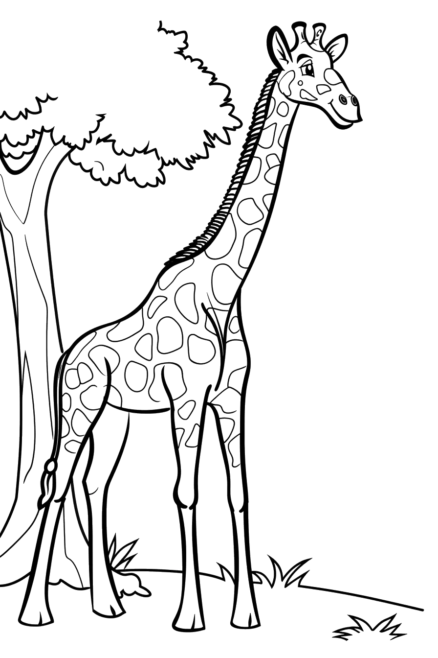 Dibujo de jirafa para colorear 2 listo para imprimir gratis