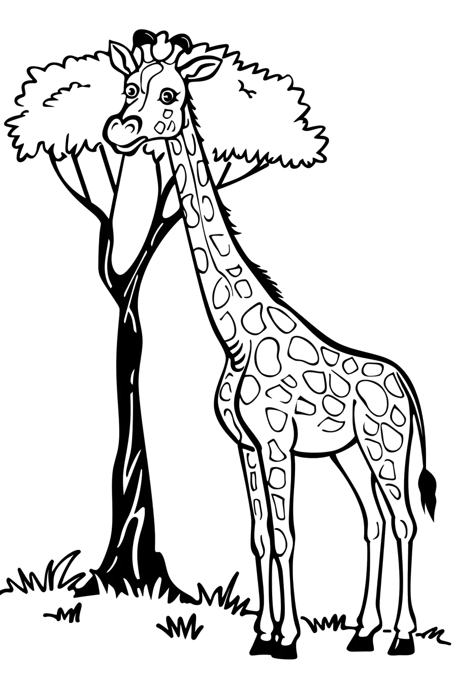 Dibujo de jirafa para colorear 3 listo para imprimir gratis