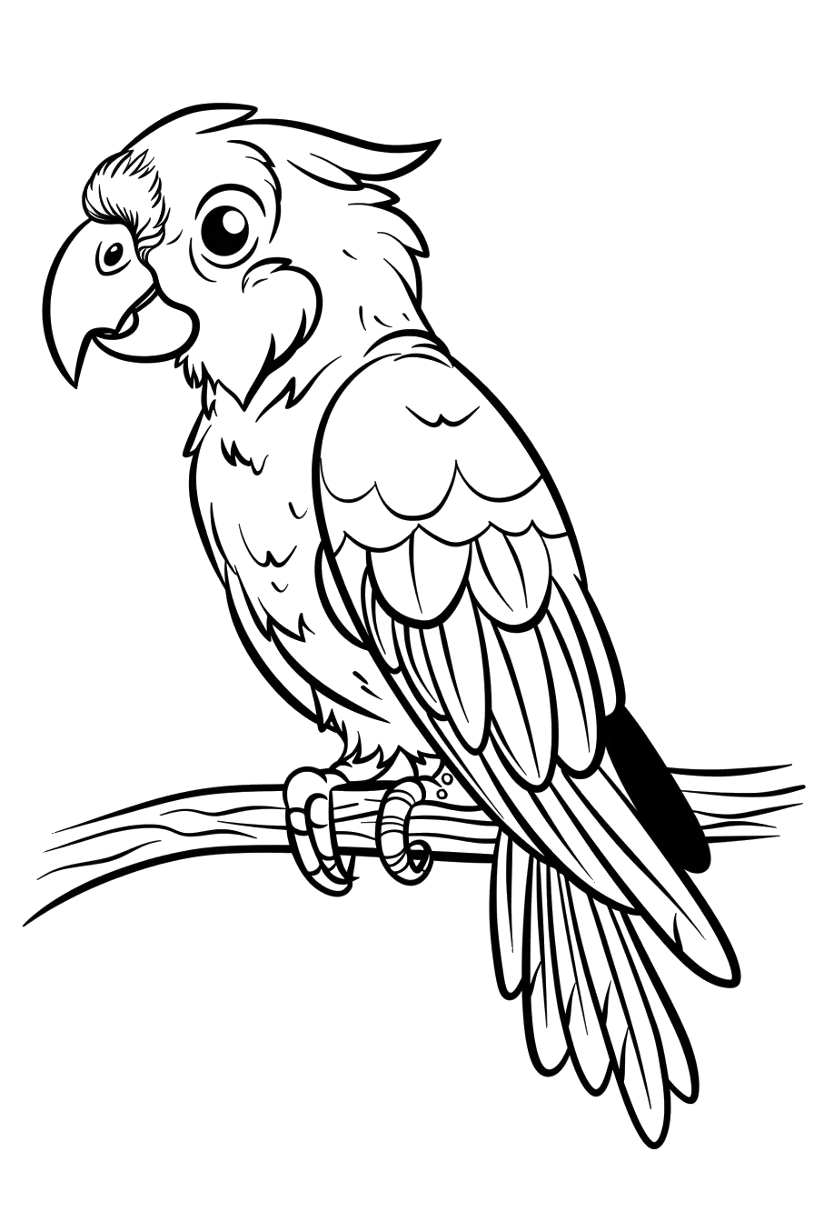 Dibujo de loro para colorear 1 listo para imprimir gratis