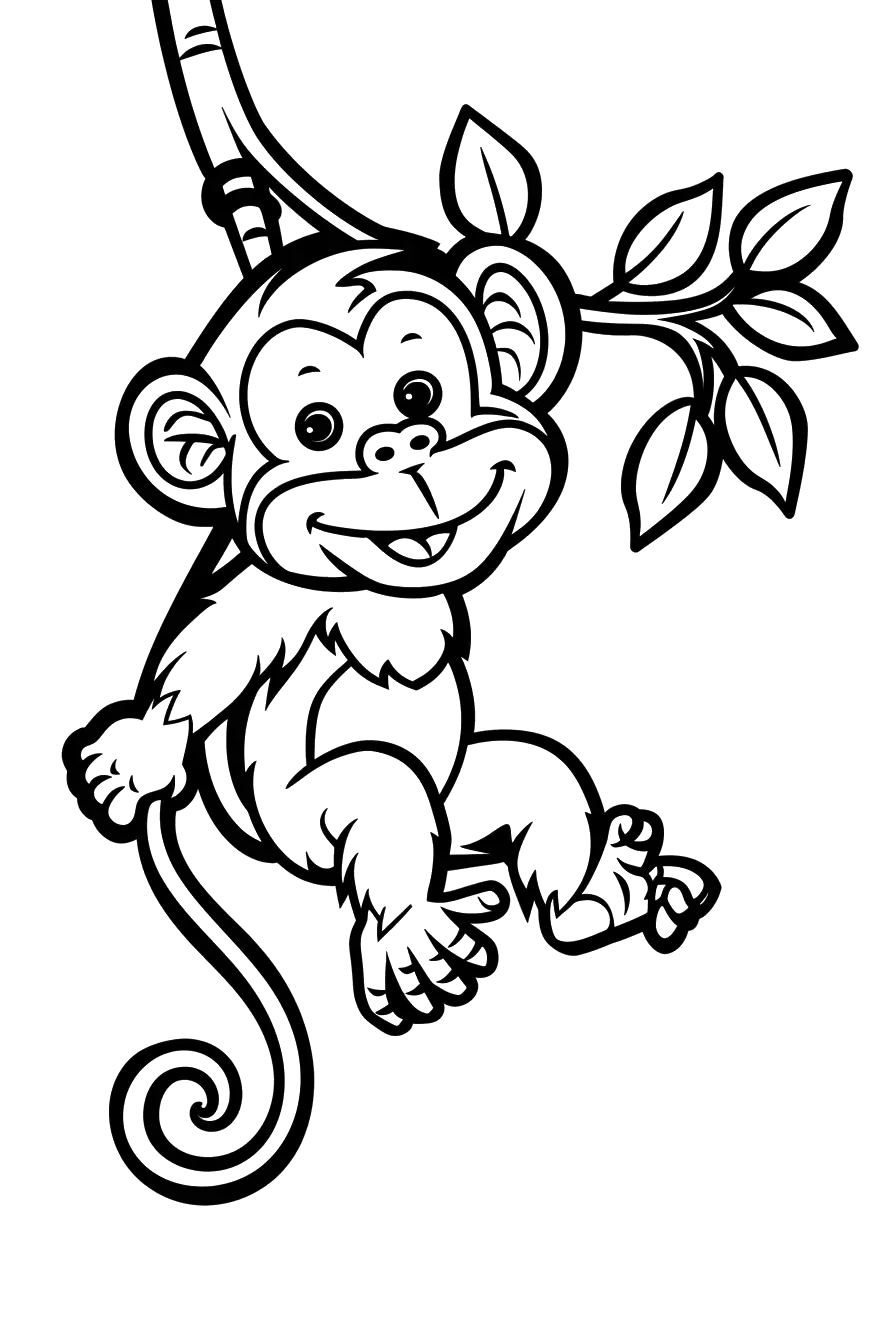 Dibujo de mono para colorear 1 listo para imprimir gratis