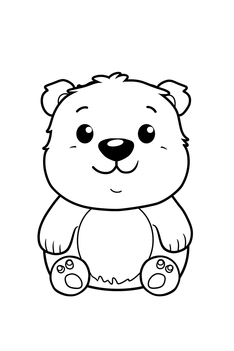 Dibujo de oso para colorear 1 listo para imprimir gratis