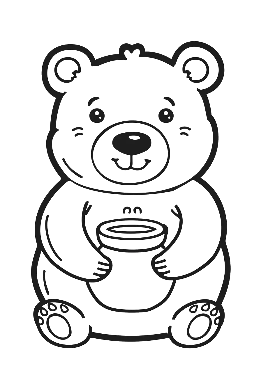 Dibujo de oso para colorear 3 listo para imprimir gratis