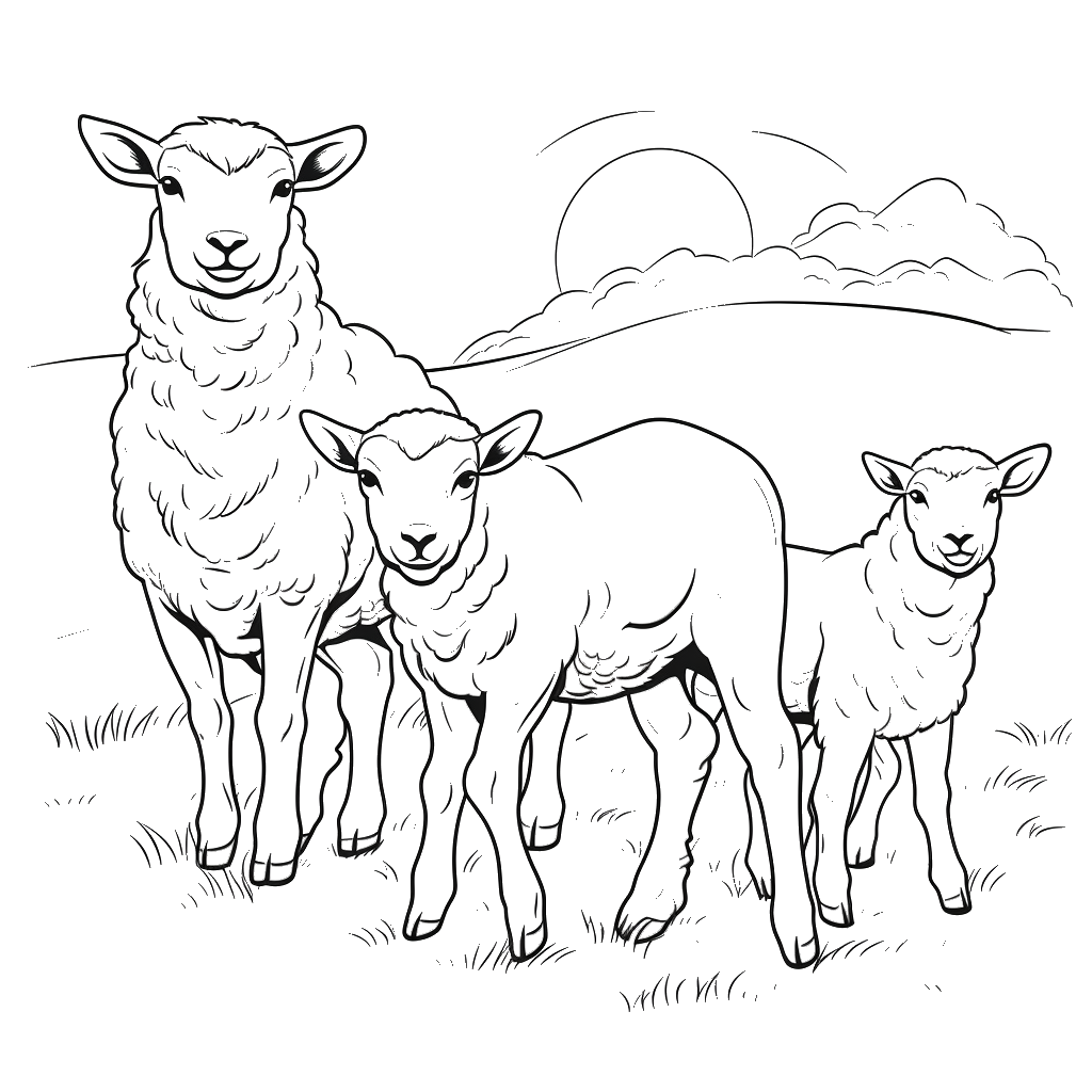 Dibujo de oveja para colorear 2 listo para imprimir gratis