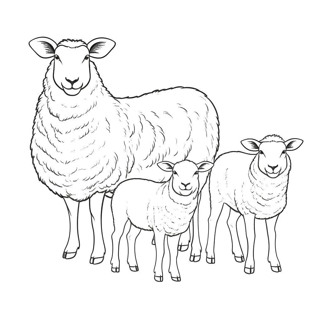 Dibujo de oveja para colorear 3 listo para imprimir gratis
