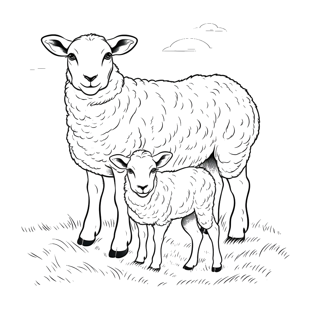 Dibujo de oveja para colorear 4 listo para imprimir gratis