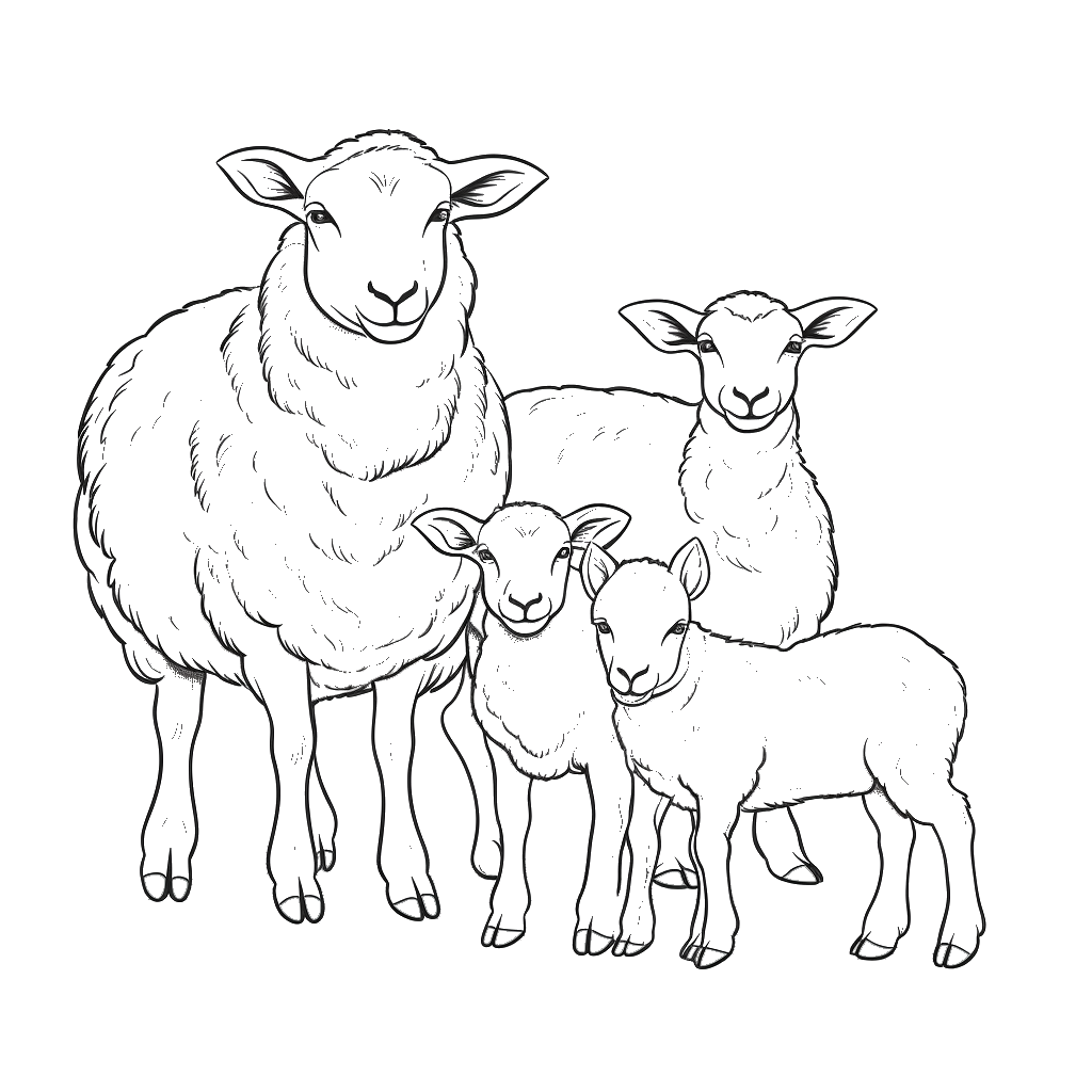 Dibujo de oveja para colorear 5 listo para imprimir gratis