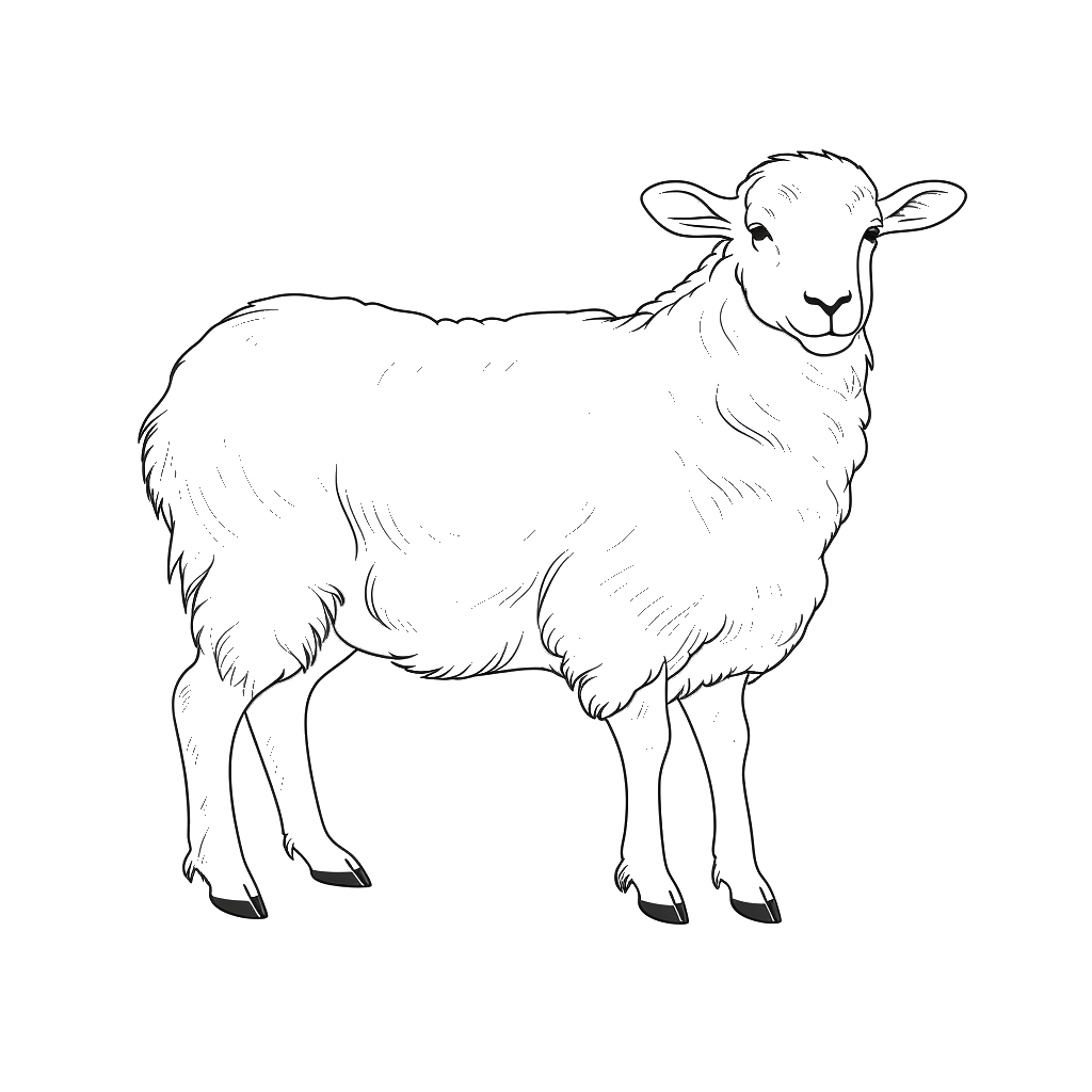 Dibujo de oveja para colorear 9 listo para imprimir gratis