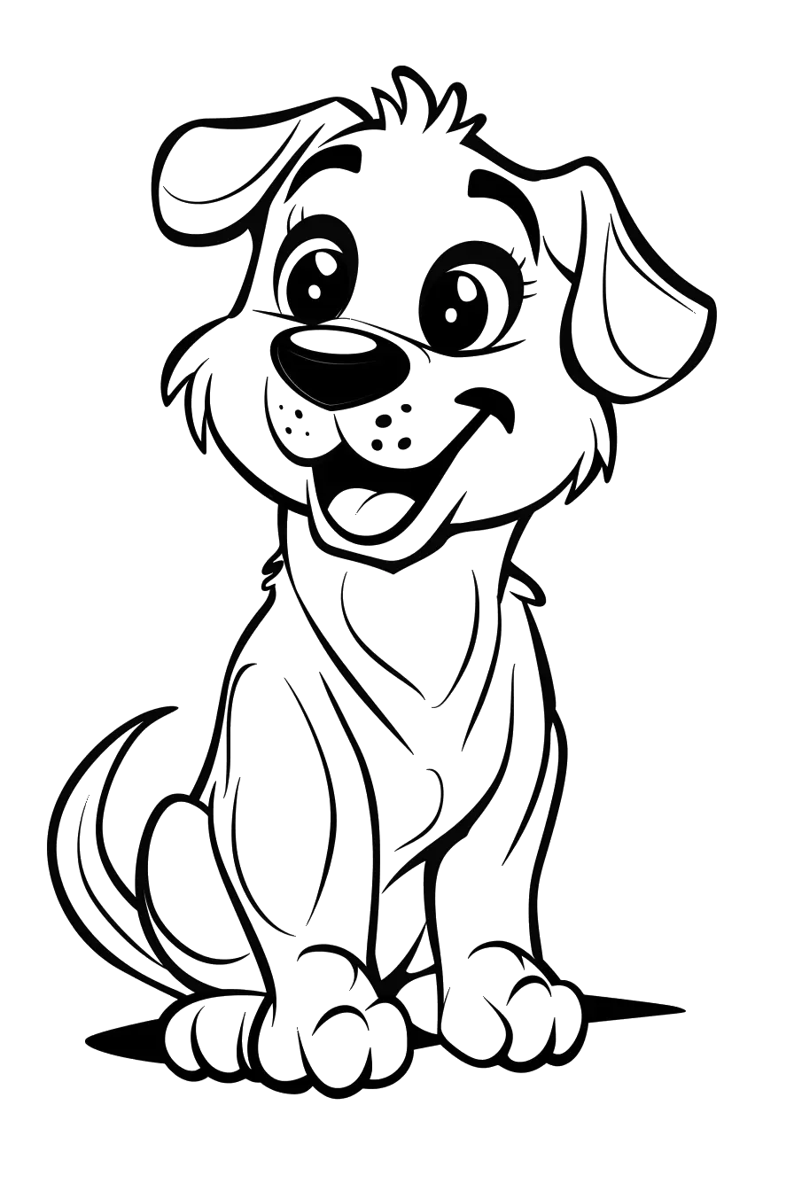 Dibujo de perro para colorear 1 listo para imprimir gratis
