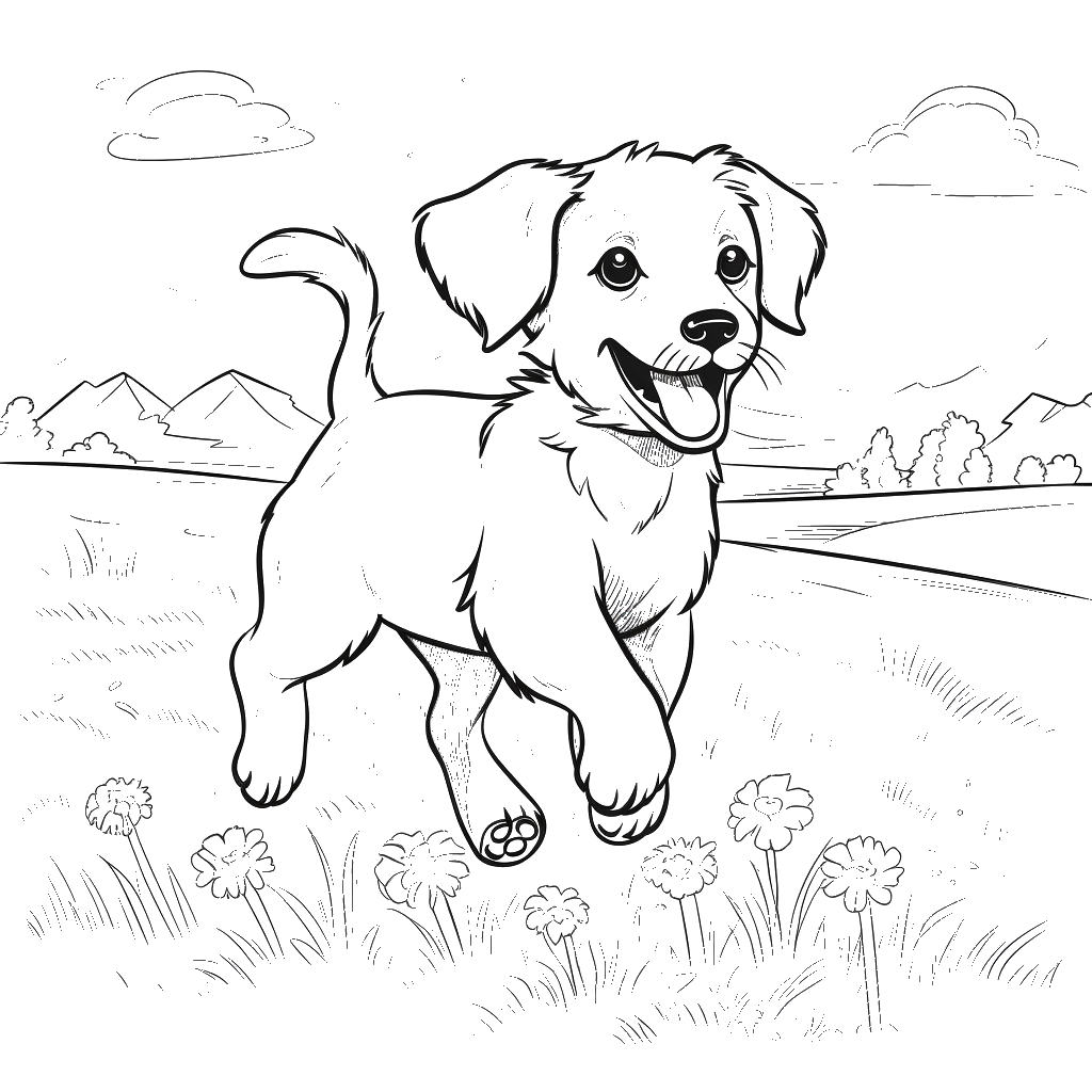 Dibujo de perro para colorear 10 listo para imprimir gratis