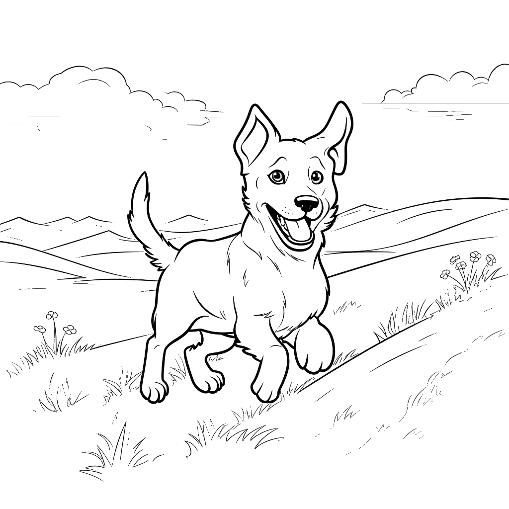 Dibujo de perro para colorear 14 listo para imprimir gratis