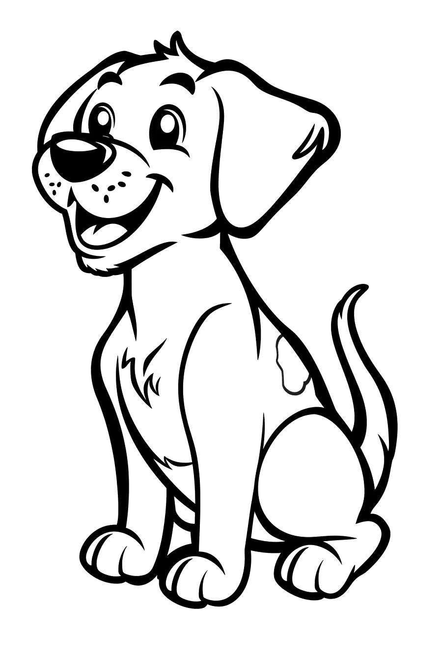 Dibujo de perro para colorear 2 listo para imprimir gratis