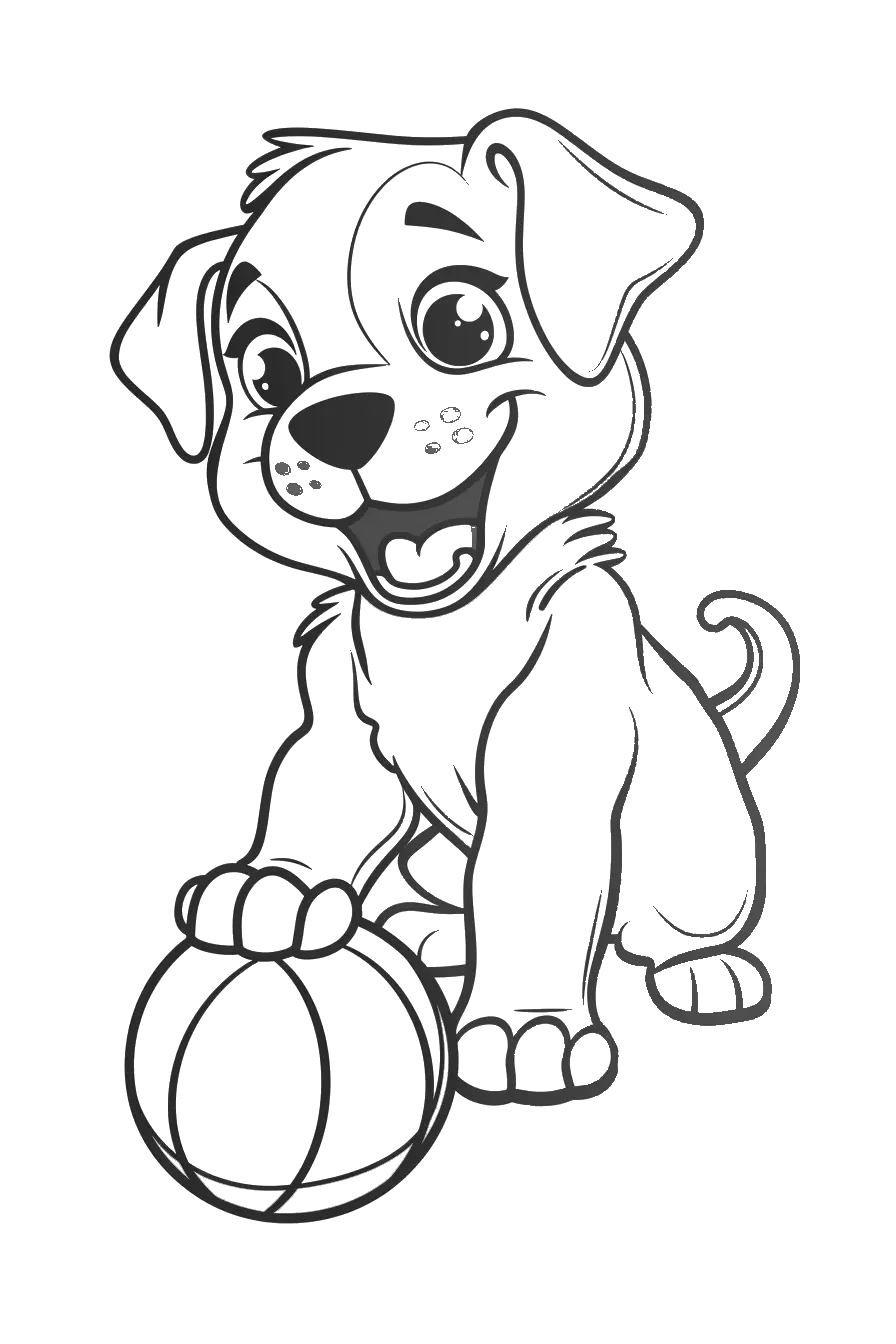 Dibujo de perro para colorear 3 listo para imprimir gratis