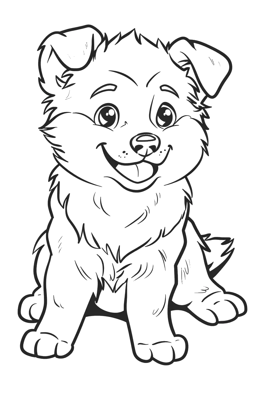 Dibujo de perro para colorear 4 listo para imprimir gratis