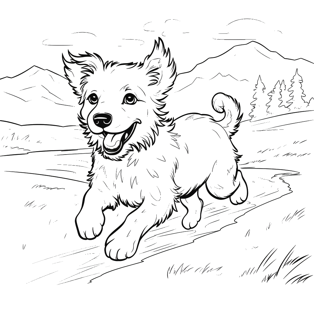Dibujo de perro para colorear 9 listo para imprimir gratis