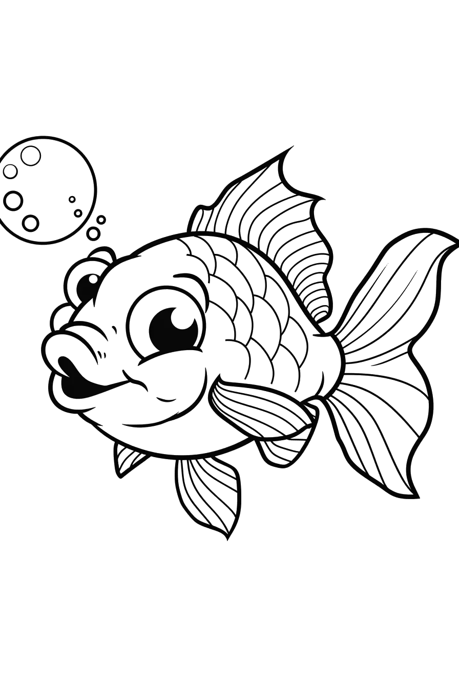 Dibujo de pez para colorear 1 listo para imprimir gratis