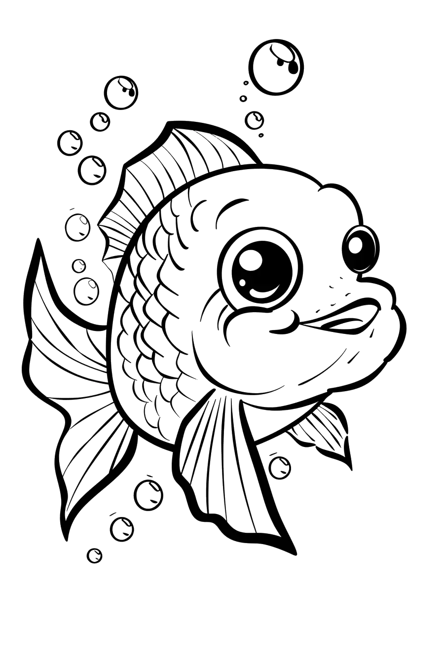Dibujo de pez para colorear 2 listo para imprimir gratis