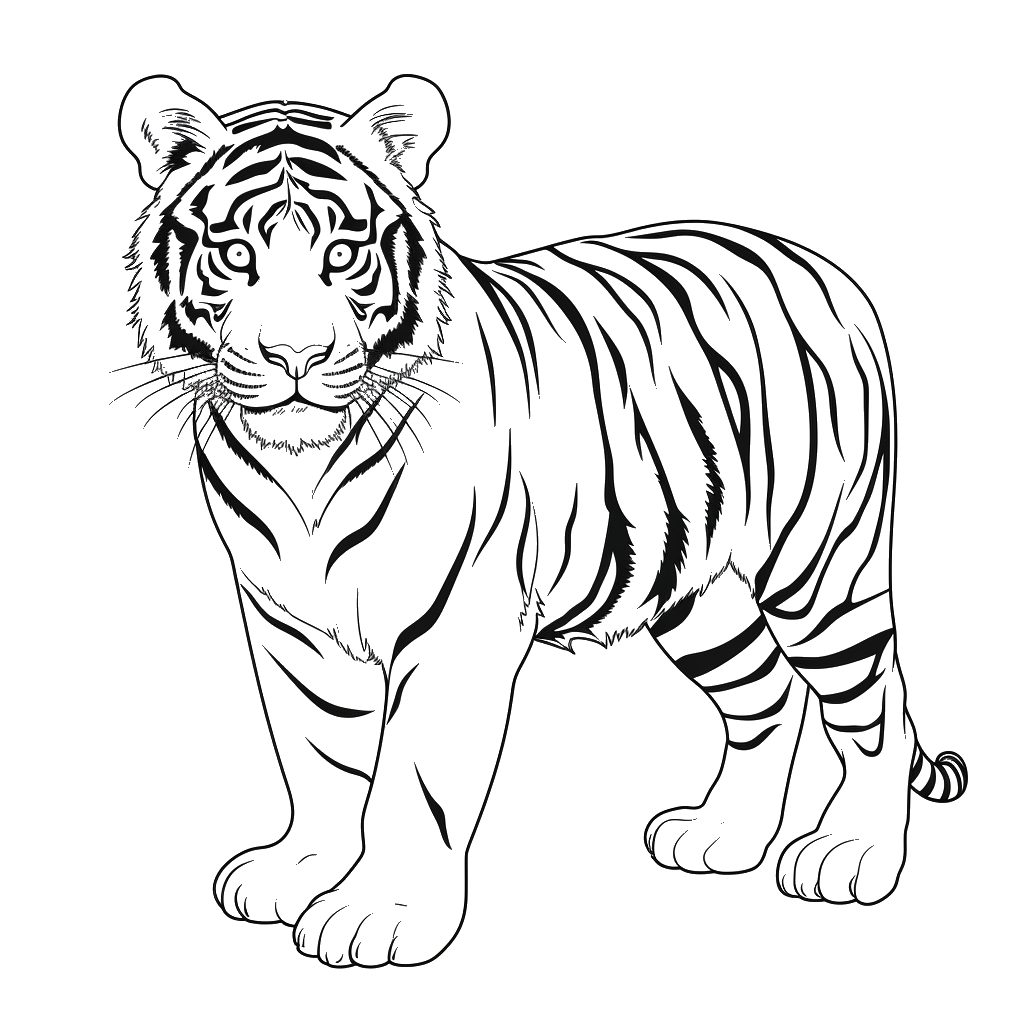 Dibujo de tigre para colorear 1 listo para imprimir gratis