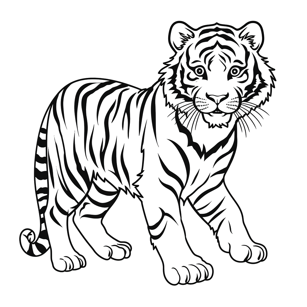 Dibujo de tigre para colorear 10 listo para imprimir gratis
