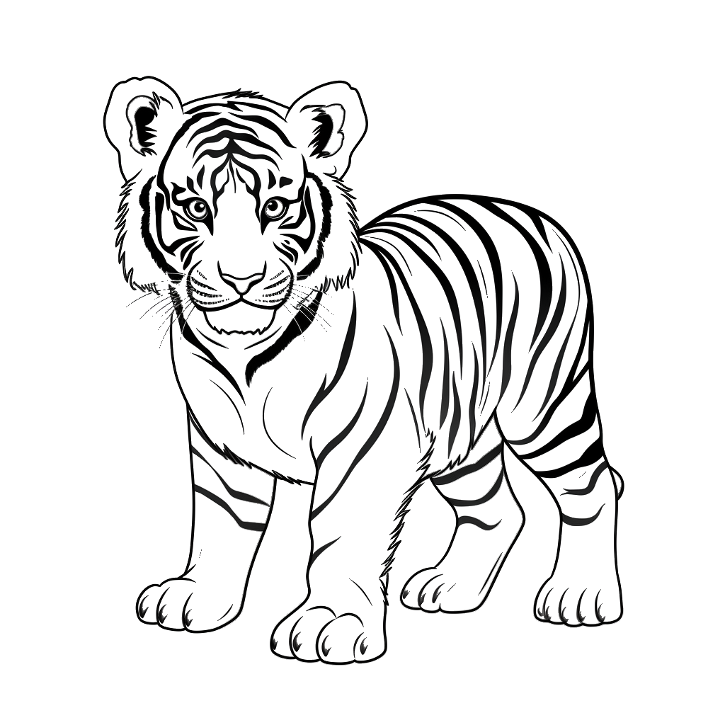 Dibujo de tigre para colorear 11 listo para imprimir gratis