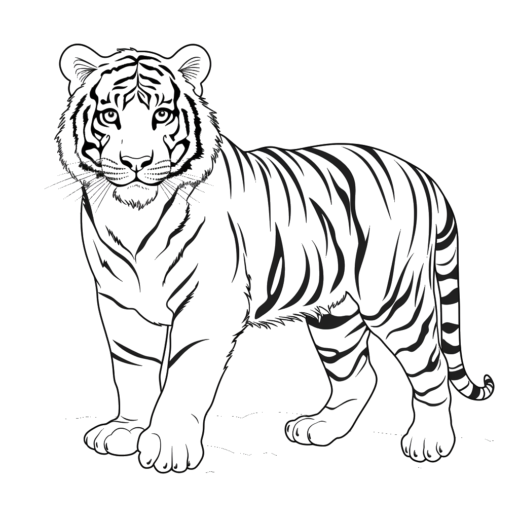 Dibujo de tigre para colorear 19 listo para imprimir gratis