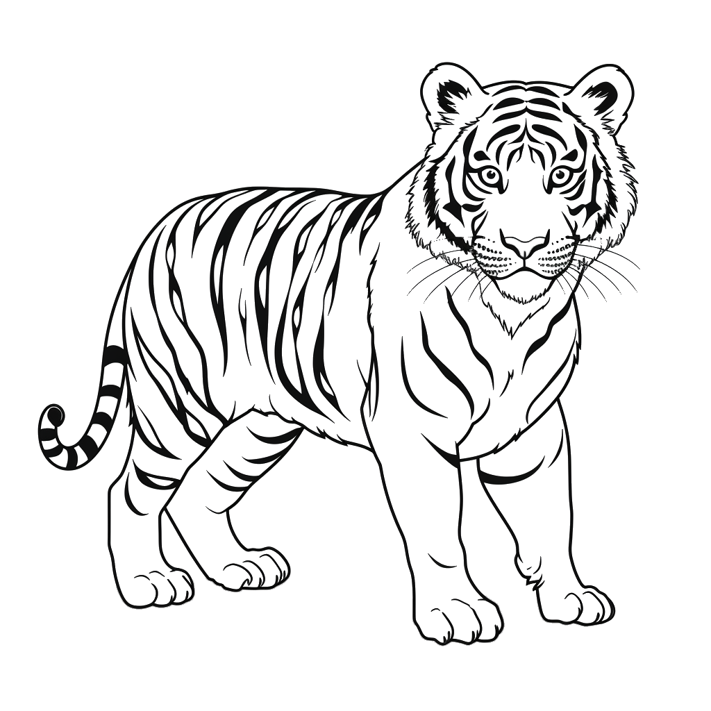 Dibujo de tigre para colorear 2 listo para imprimir gratis