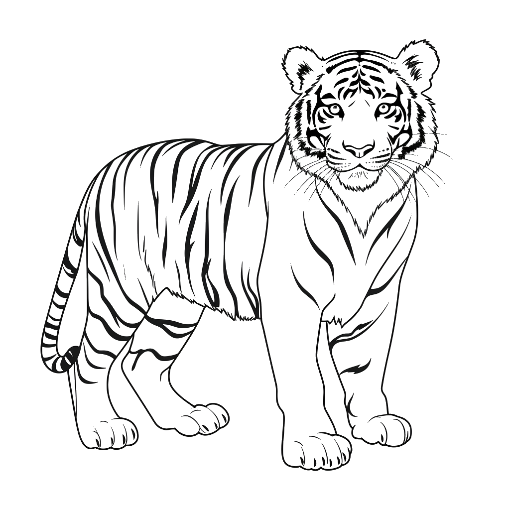Dibujo de tigre para colorear 4 listo para imprimir gratis