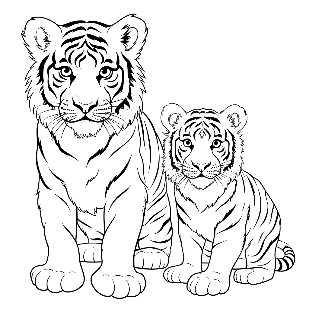 Dibujo de tigre para colorear 7 listo para imprimir gratis