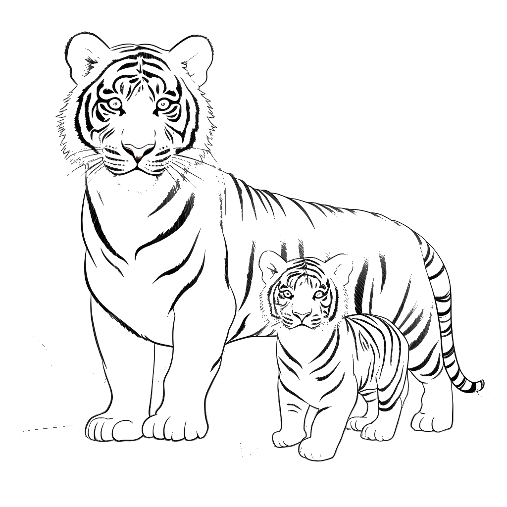 Dibujo de tigre para colorear 8 listo para imprimir gratis