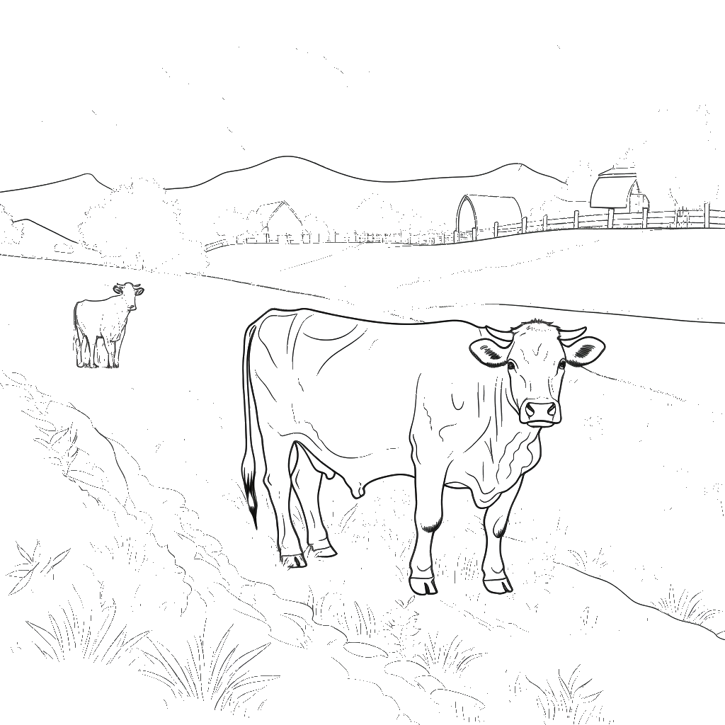 Dibujo de vaca para colorear 10 listo para imprimir gratis