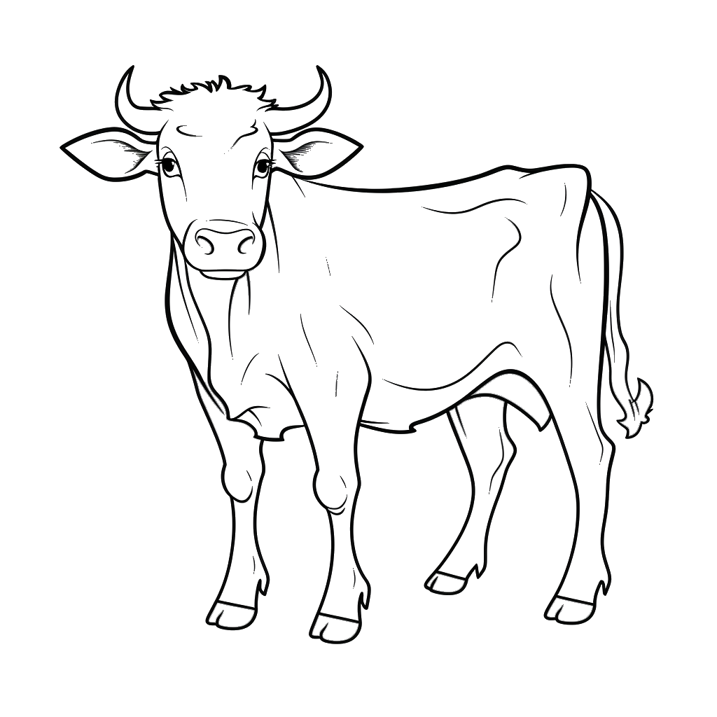 Dibujo de vaca para colorear 2 listo para imprimir gratis
