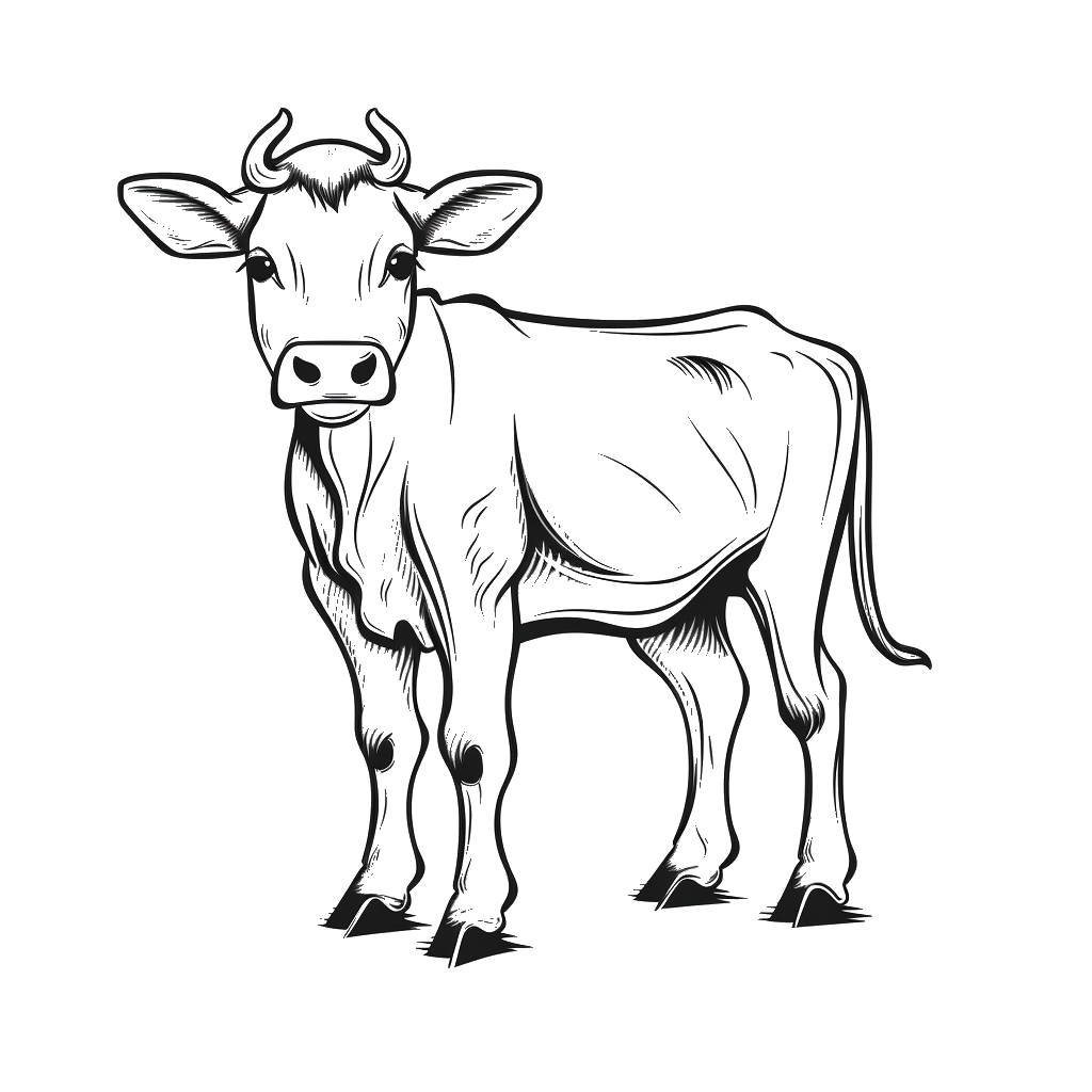 Dibujo de vaca para colorear 3 listo para imprimir gratis