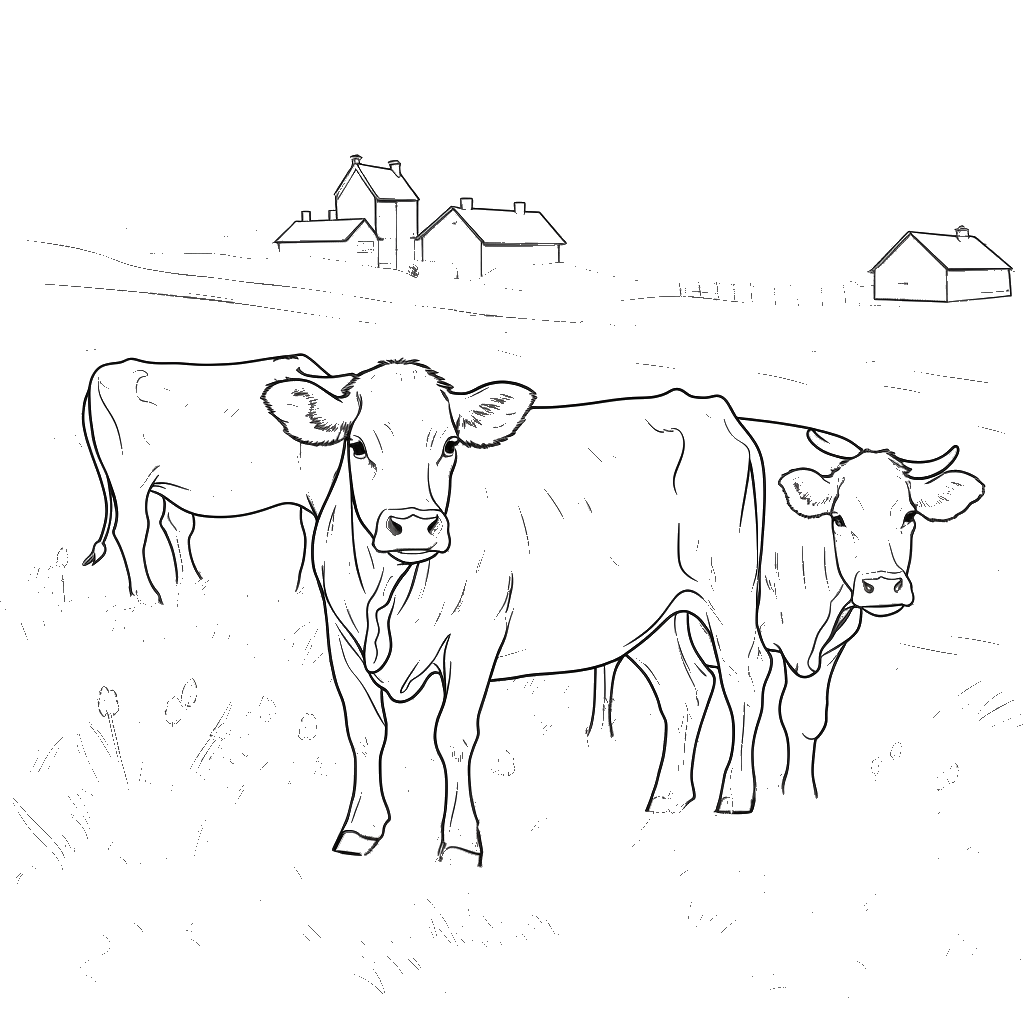Dibujo de vaca para colorear 8 listo para imprimir gratis