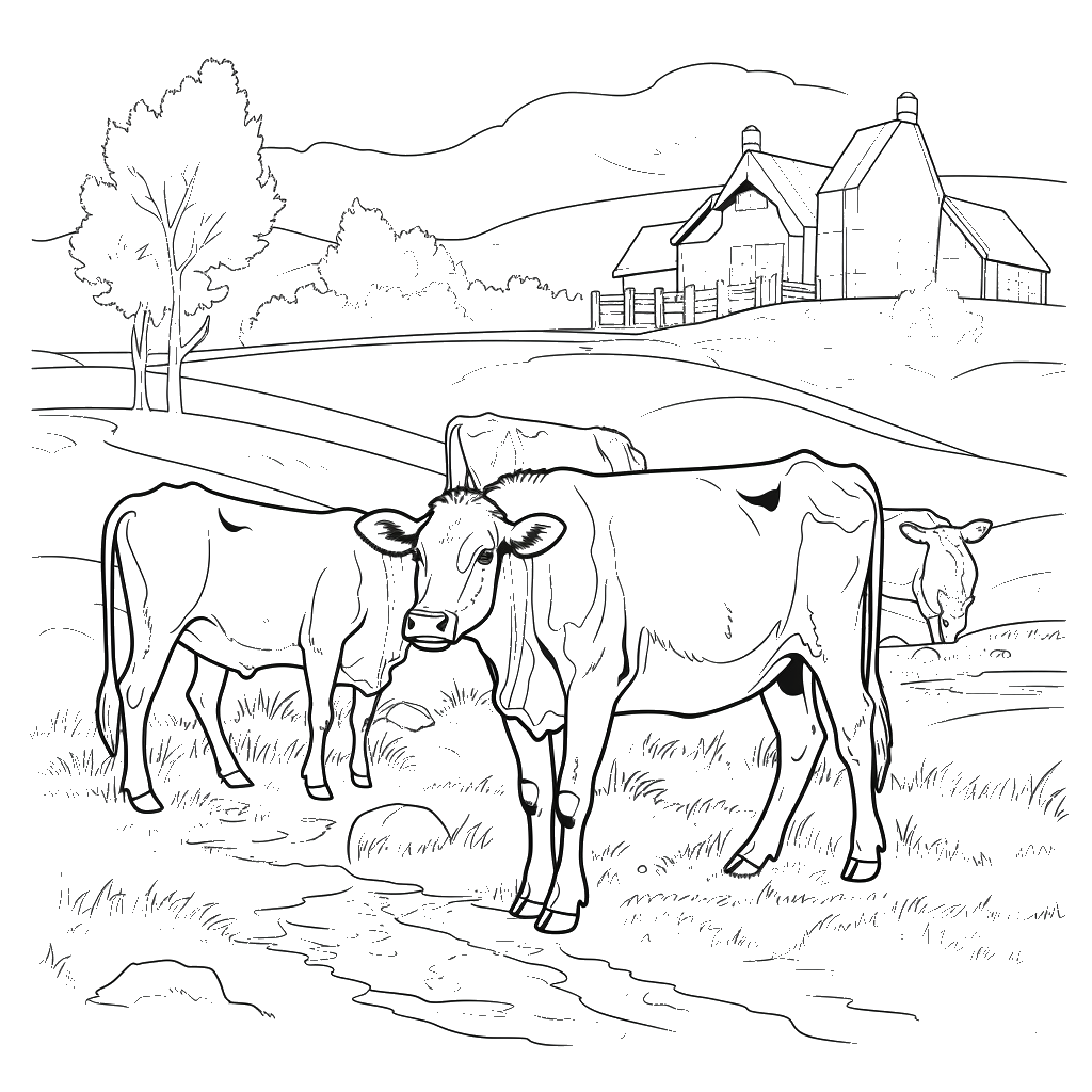Dibujo de vaca para colorear 9 listo para imprimir gratis