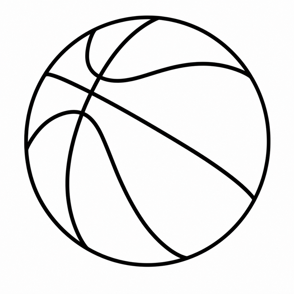 Dibujo de balón de baloncesto para colorear 1 listo para imprimir gratis