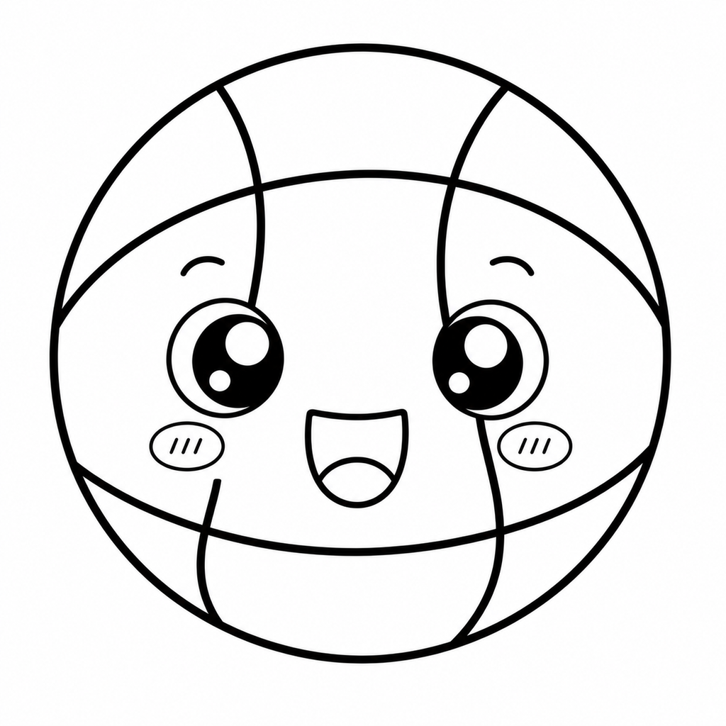 Dibujo de balón de baloncesto para colorear 2 listo para imprimir gratis