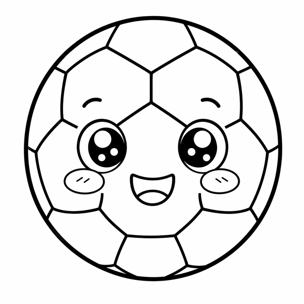 Dibujo de balón de fútbol para colorear 1 listo para imprimir gratis