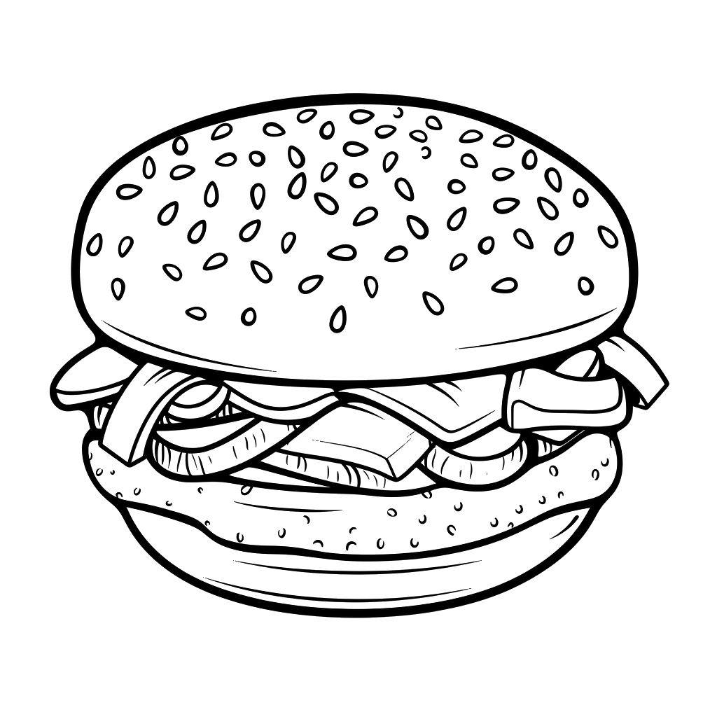 Dibujo de hamburguesas para colorear 21 listo para imprimir gratis