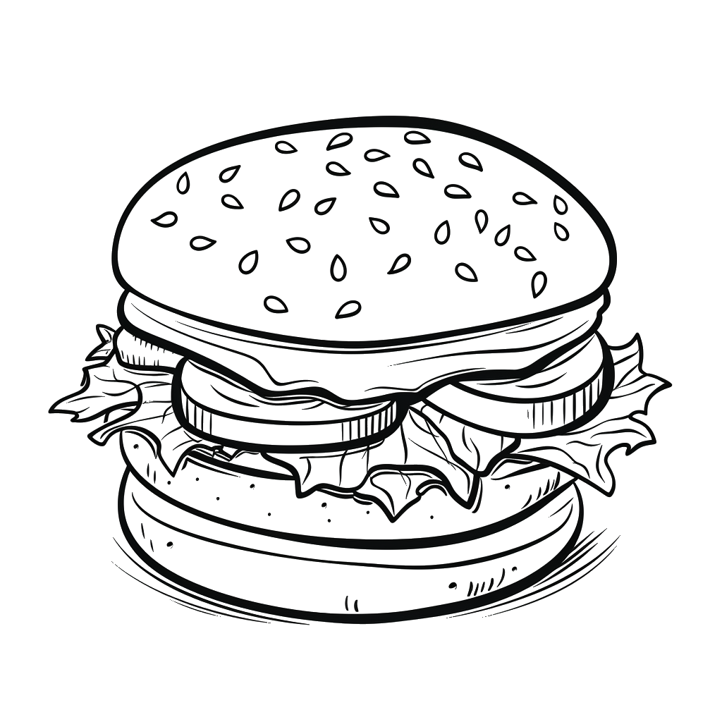Dibujo de hamburguesas para colorear 23 listo para imprimir gratis