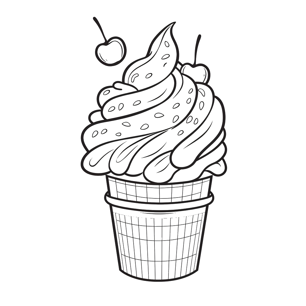 Dibujo de helados para colorear 1 listo para imprimir gratis