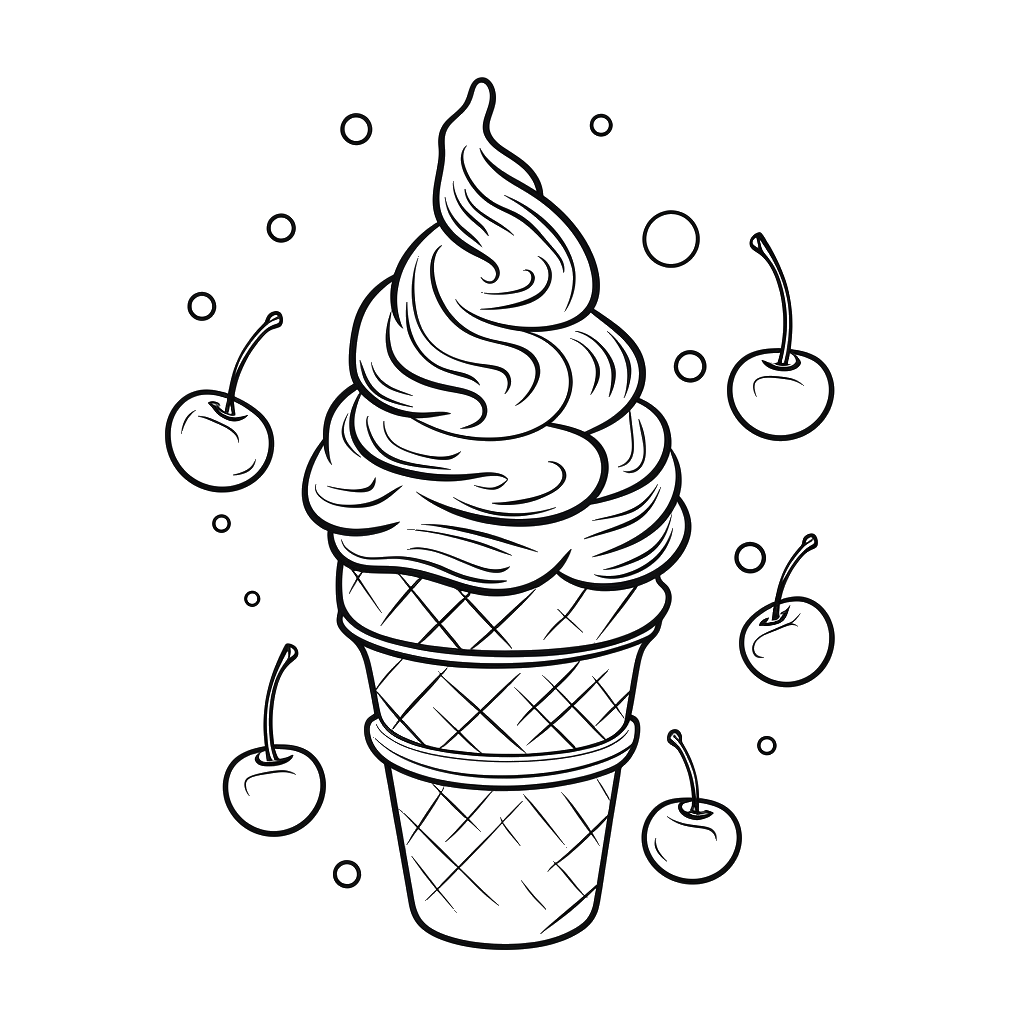 Dibujo de helados para colorear 8 listo para imprimir gratis