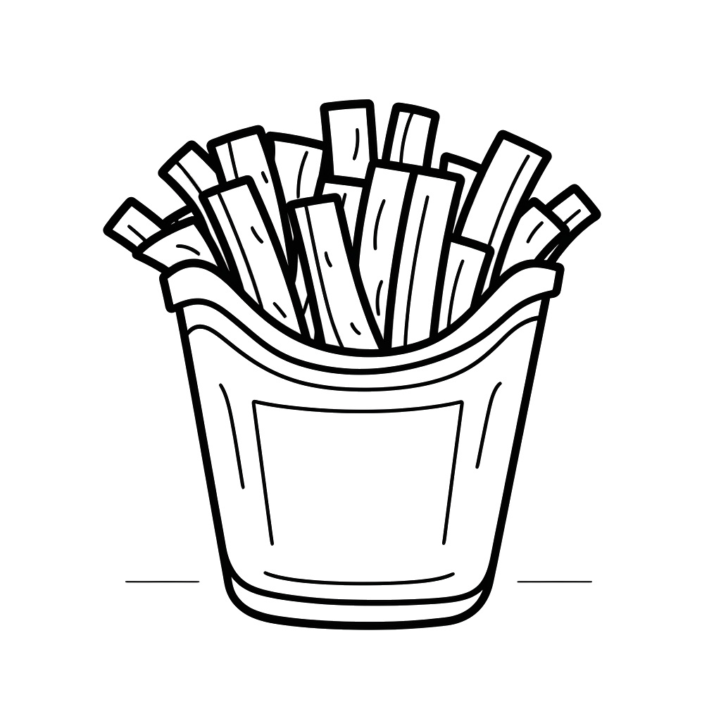 Dibujo de patatas fritas para colorear 12 listo para imprimir gratis