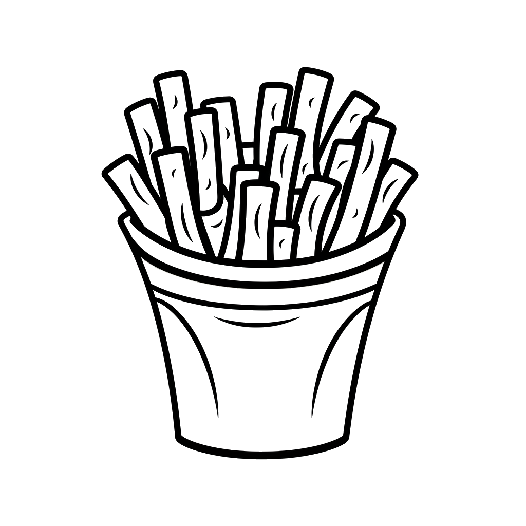 Dibujo de patatas fritas para colorear 13 listo para imprimir gratis