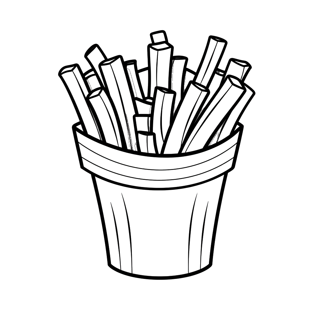 Dibujo de patatas fritas para colorear 14 listo para imprimir gratis
