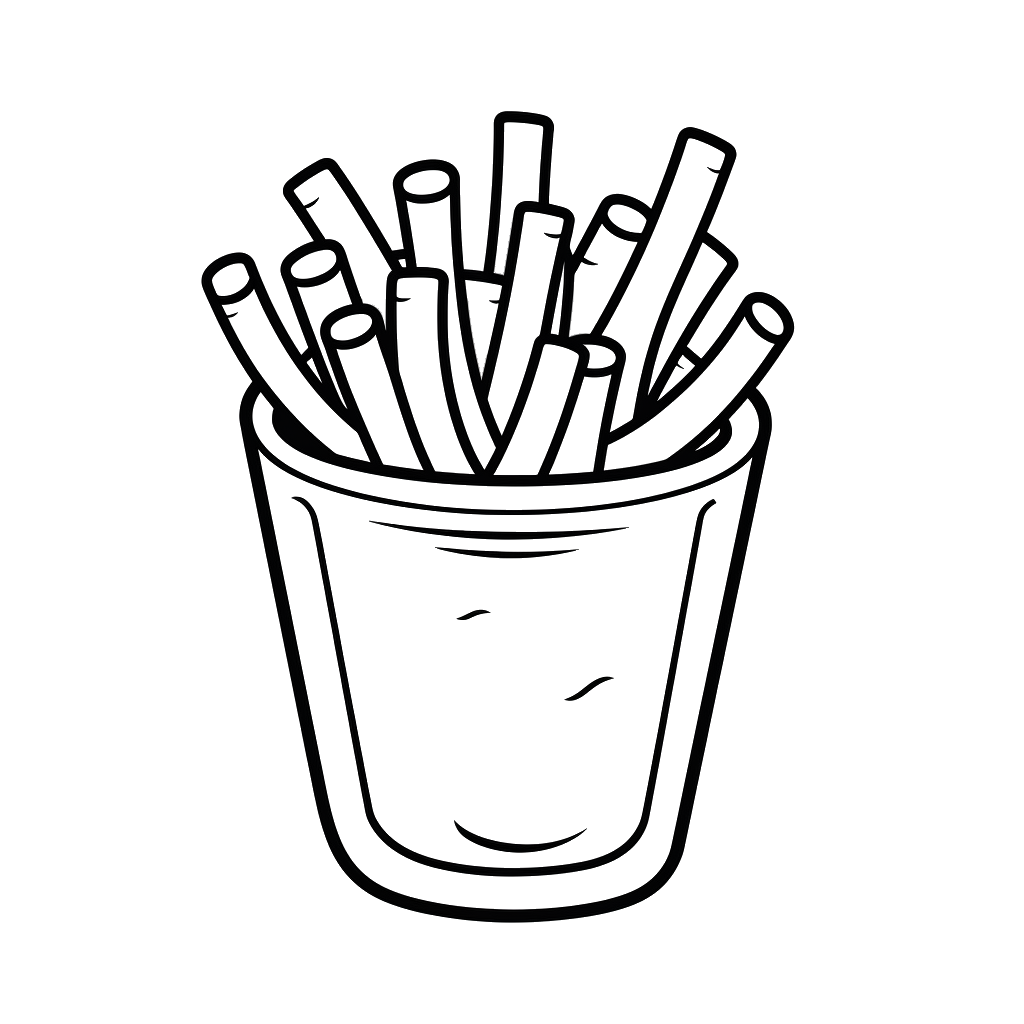 Dibujo de patatas fritas para colorear 15 listo para imprimir gratis