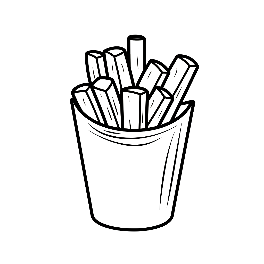 Dibujo de patatas fritas para colorear 16 listo para imprimir gratis
