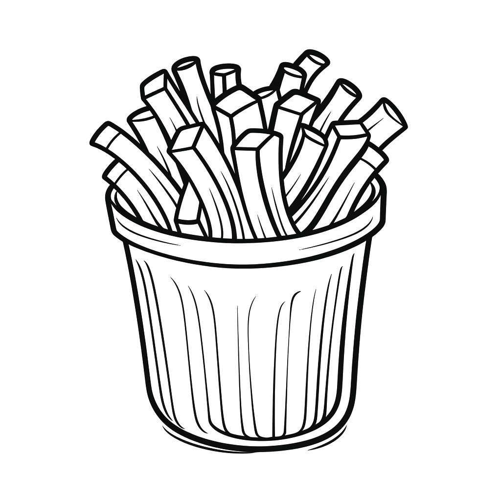 Dibujo de patatas fritas para colorear 18 listo para imprimir gratis