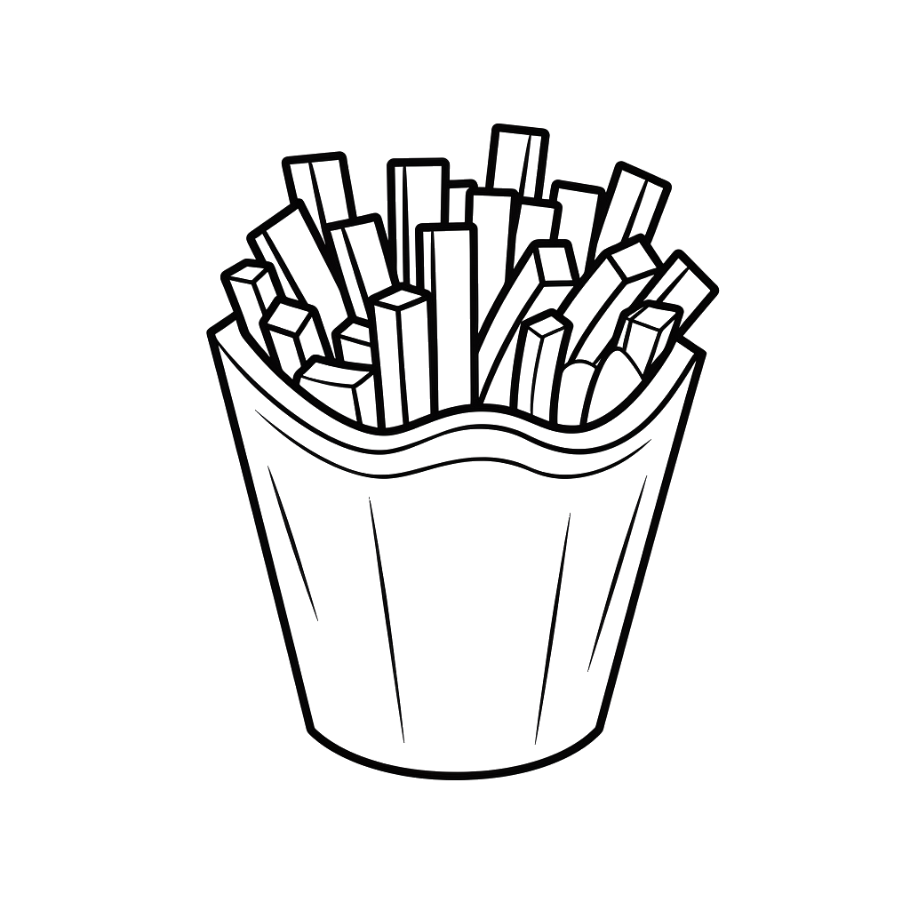 Dibujo de patatas fritas para colorear 19 listo para imprimir gratis